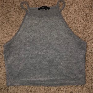 Gray crop top